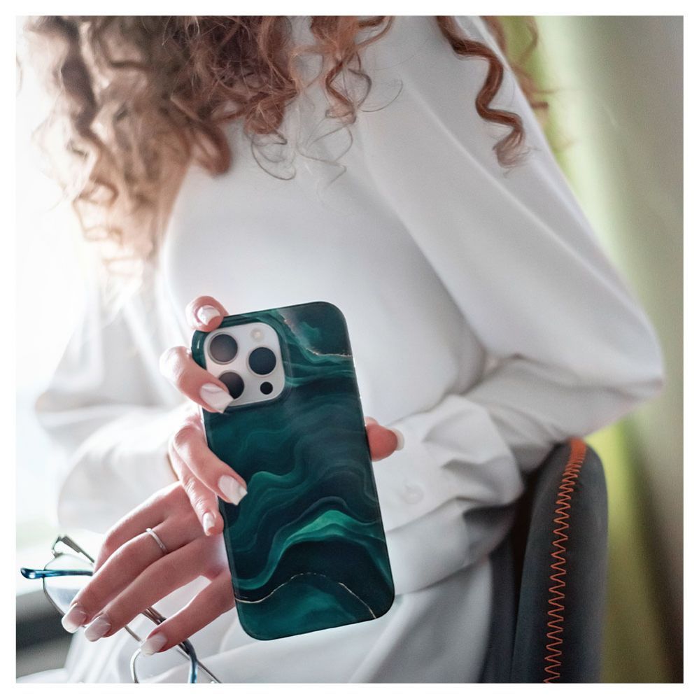 Чехол на заднюю панель Evelatus Apple iPhone 15 Pro Max PC Customized Print Design Marble Green