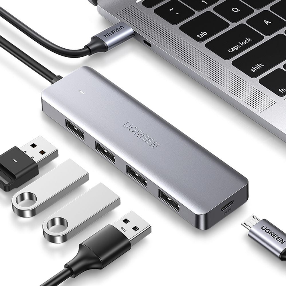 Kaabel Ugreen  HUB Ugreen CM219 35574 with 4 USB-A 3.0 ports and USB-A 3.0 cable 1m - black