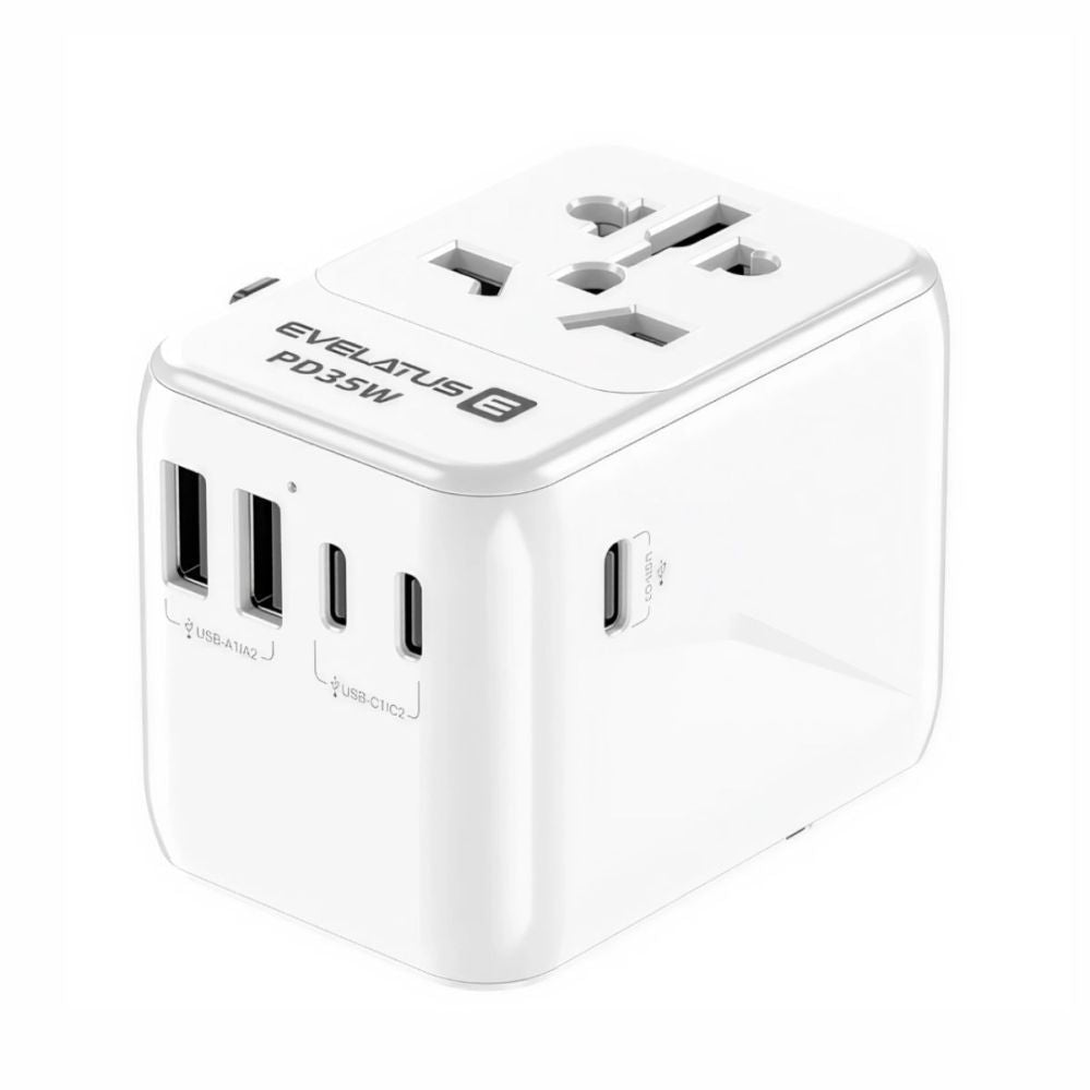 Adaptrid Evelatus  35W World Travel Adapter 1PD & 2 Type-C & 2 USB Charger  09051 White