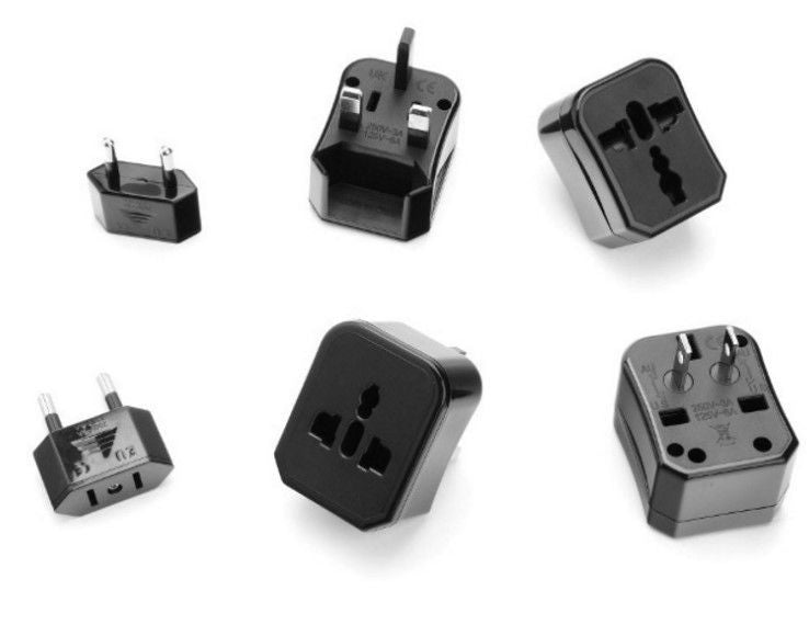 Adaptrid iLike  CP TR1 Network 3in1 Multi-Adapter UK 3-Pin - Euro 2pin - US (USA) - Asia + Storage Case Black