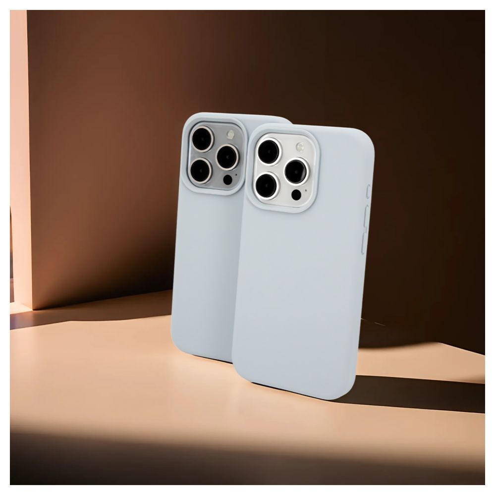 Tagakaaned Evelatus Apple iPhone 15 Pro Max Premium Magsafe Soft Touch Silicone Case New Function Grey Blue