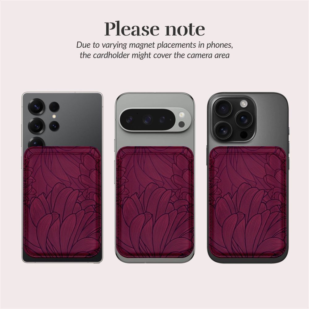 Back panel cover Mio  MIO Berry Blooms Magsafe Case Compatible Card Holder