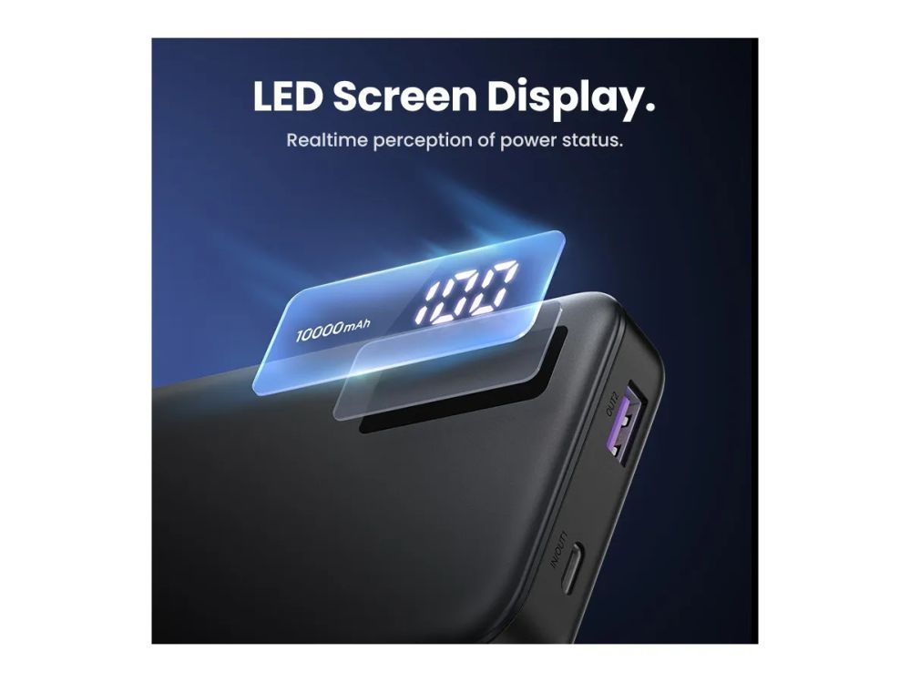Беспроводное зарядное устройство Ugreen  UGREEN 10000mAh Two-way Fast Charging Powerbank Black Black