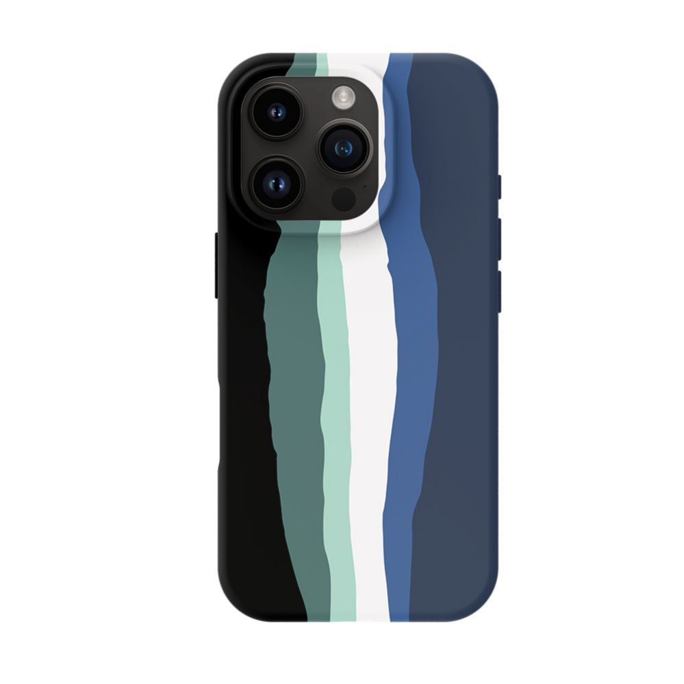 Tagakaaned Evelatus Apple iPhone 16 Pro Multi-Colored Silicone Case With MagSafe Aqua Blue