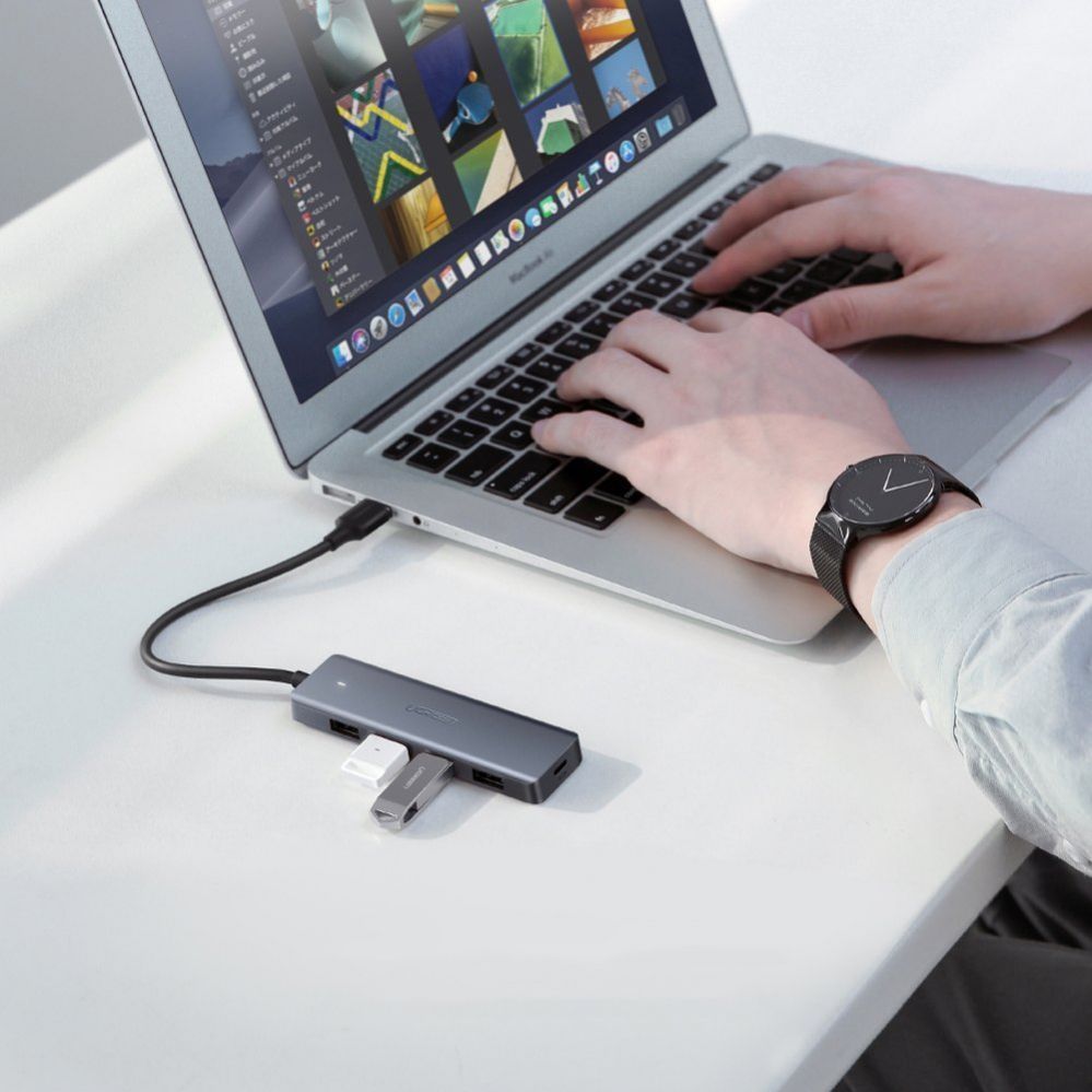Kaabel Ugreen  Ugreen USB HUB - 4x USB 3.2 Gen 1 with micro USB power port gray (CM219 50985)