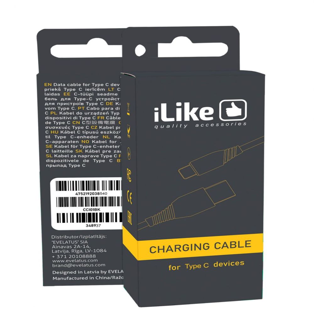 Cable iLike - iLike Charging Cable for Type-C ICT01 White