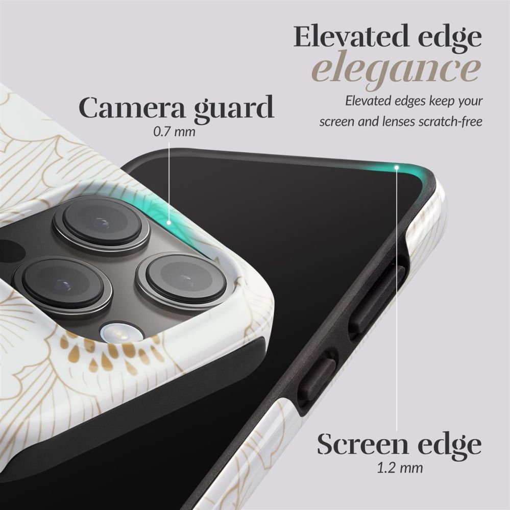 Back panel cover Mio  MIO White Roses Magsafe Compatible for iPhone 16 Pro Max