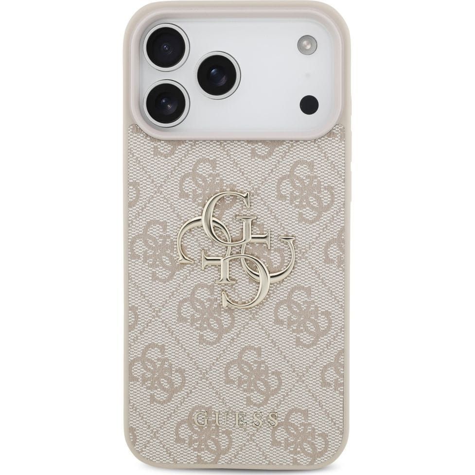 Back panel cover Guess Apple iPhone 17 Pro Max Silicone case with MagSafe Big Logo Pink
