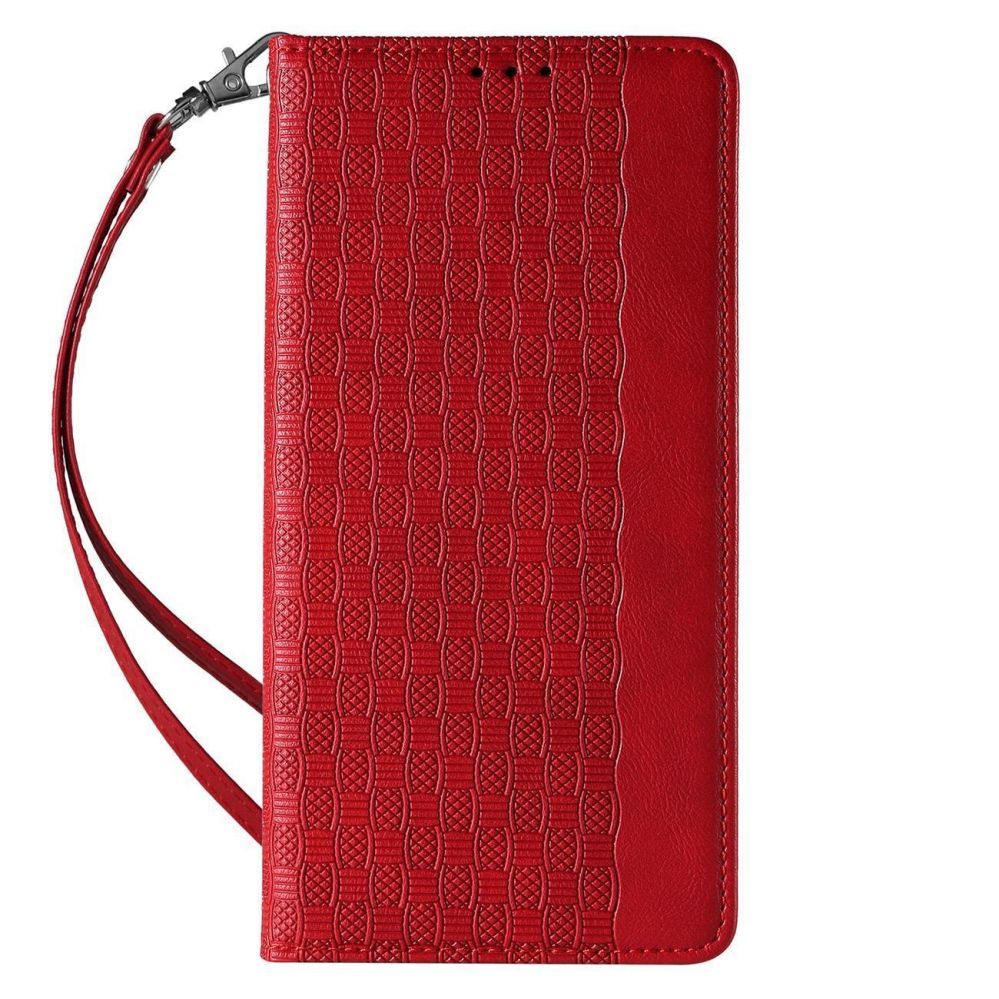 Tagakaaned Hurtel - Magnet Strap Case Case for iPhone 13 Pro Max Pouch Wallet + Mini Lanyard Pendant Red