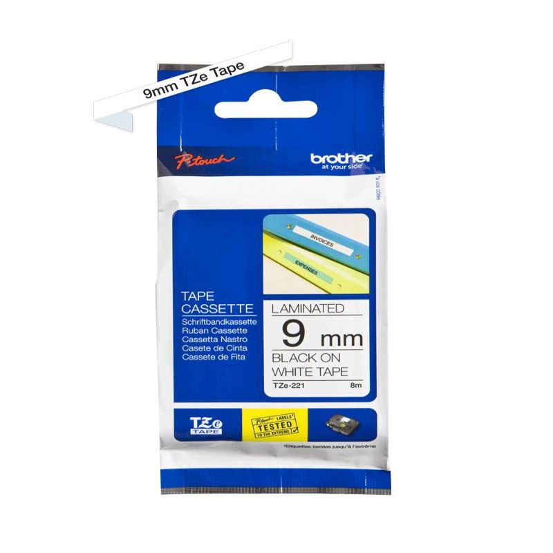 Printer accessories Brother  TZe-221 Laminated Tape Black on White, TZe, 8 m, 9 mm