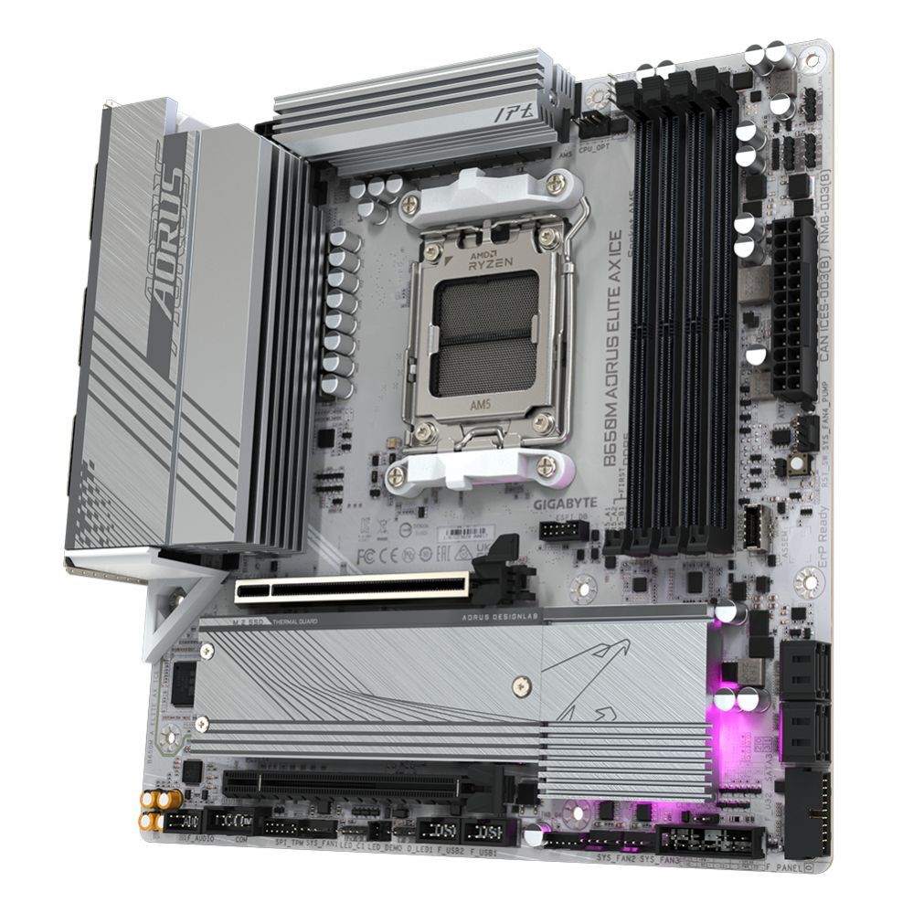 Motherboard for Intel processors Gigabyte  B650M A ELITE AX ICE 1.0 M/B