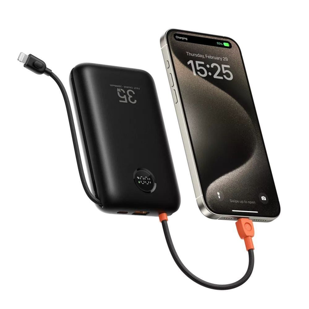 Väline aku Veger  Powerbank Veger K2 (W2068) PD QC3.0 35W 20000 mAh with built-in Type C cables / Lightning black