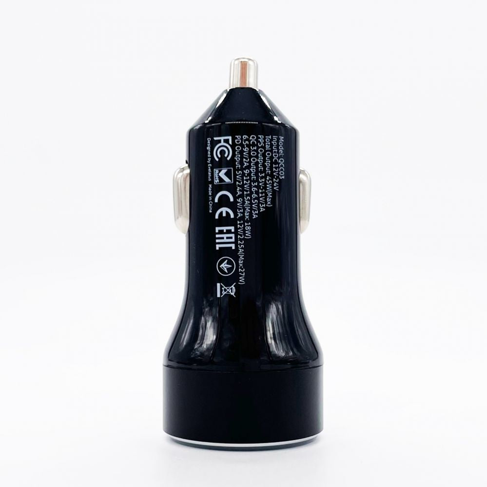 Car charger Evelatus - Evelatus Quick Car Charger QCC03 Black