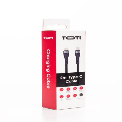 Кабель seek toti  SEEK TOTI Type-C to Type-C, 2m Braided Cable 3A,Black