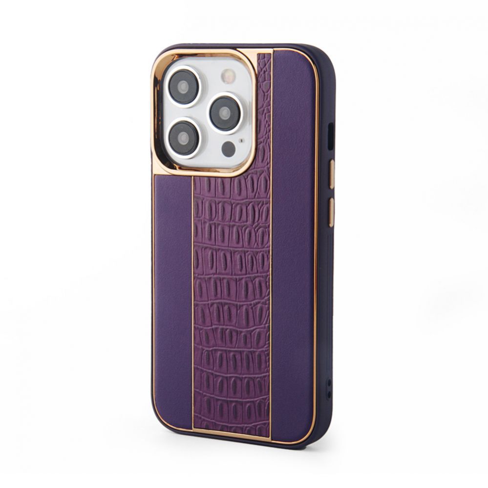 Tagakaaned iLike Apple iPhone 15 Pro Leather Case Customized Plum