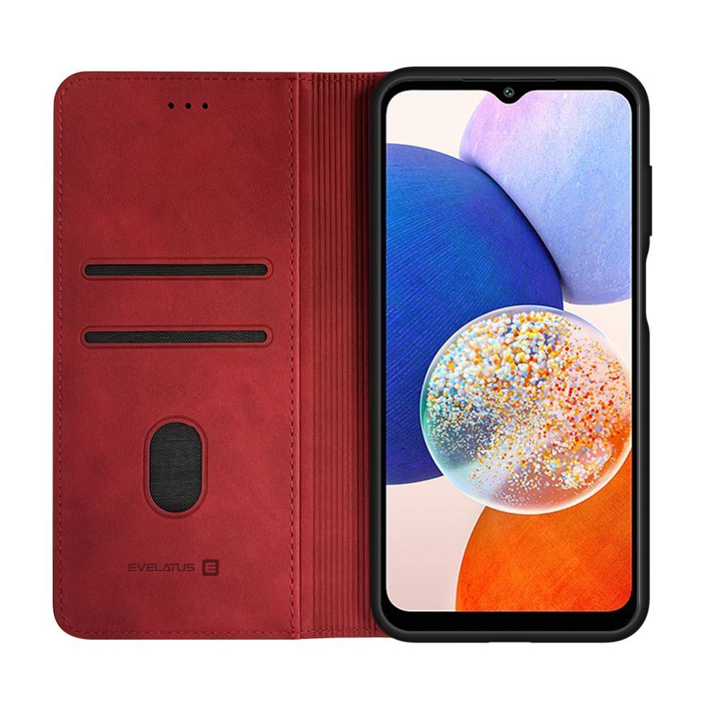 Kaaned - kaaned Evelatus Samsung Galaxy A14 Book Case Folio Red