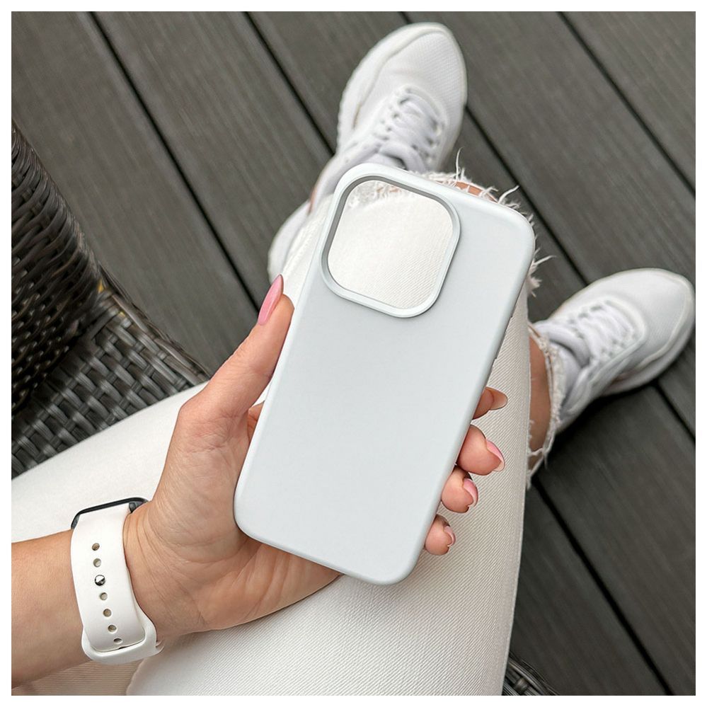 Back panel cover Evelatus Apple iPhone 15 Pro Max Premium Magsafe Soft Touch Silicone Case White