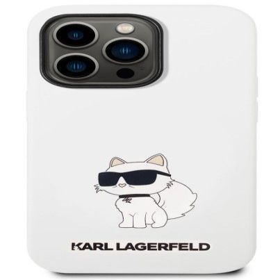 Чехол на заднюю панель Karl Lagerfeld Apple iPhone 14 Pro Liquid Silicone Choupette NFT Case White