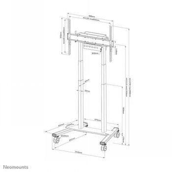 Кронштейн для телевизора NEOMOUNTS BY NEWSTAR  NEOMOUNTS BY NEWSTAR MOTORISED MOBILE FLOOR STAND - VESA 100X100 UP TO 800X600 BLACK