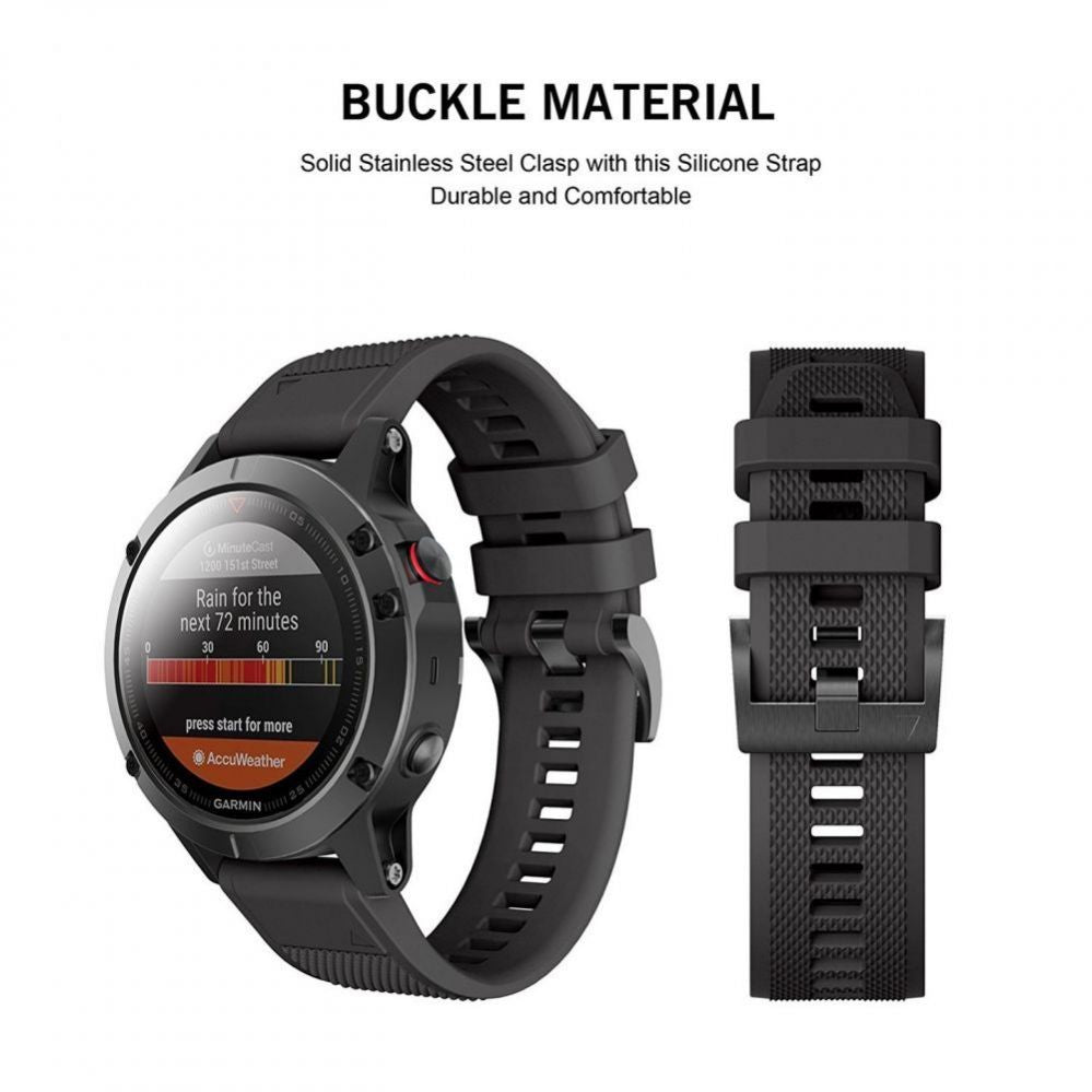 Rihm Tech-Protect  Tech-Protect Smooth Strap for Garmin Fenix 3 / 5X / 3HR / 5X Plus / 6X / 6X Pro / 7X - Black