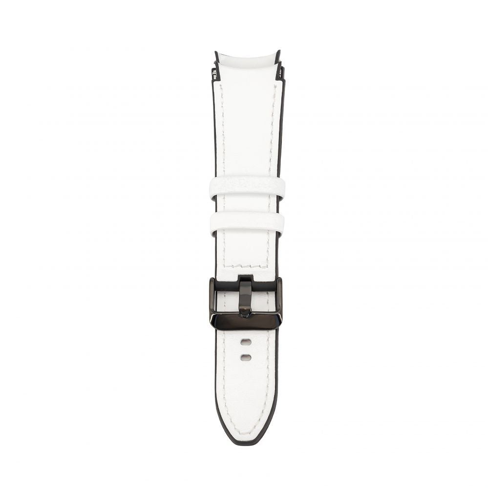 Rihm Connect  20mm Silicone Patch Leather Watch Strap (130mm M/L) White