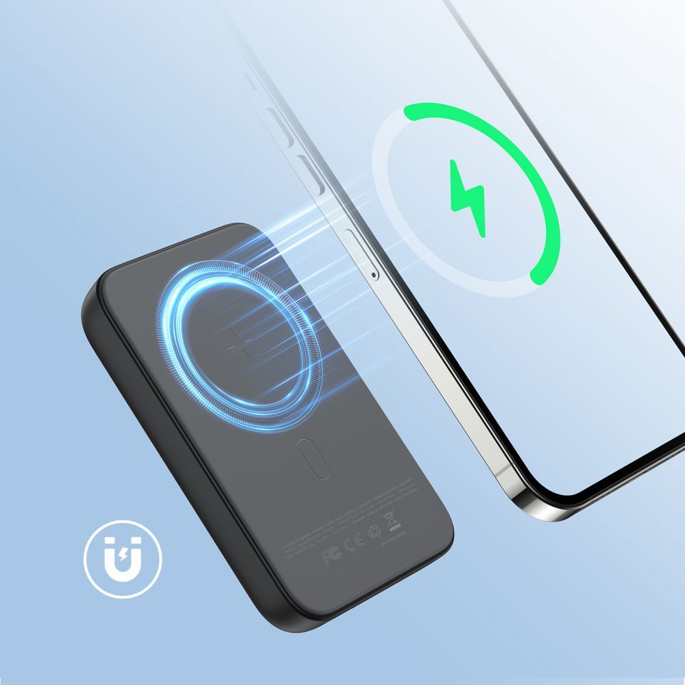 Внешний аккумулятор Joyroom  Joyroom JR-W020 20W 10000mAh MagSafe Power Bank + USB-C - USB-C 0.25m Cable - Black