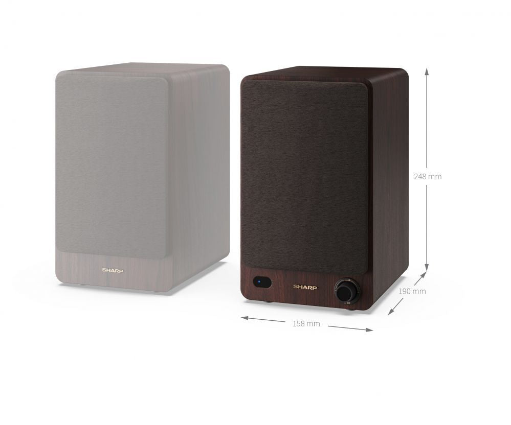 Arvutikõlarid Sharp  CP-SS30 Bookshelf Speakers, Brown
