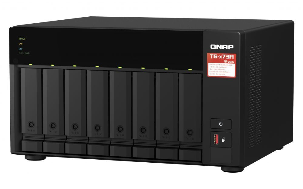 Mälupulk QNAP  8-Bay QTS and QuTS hero NAS TS-873A-8G Up to 8 HDD/SSD Hot-Swap, Ryzen V1500B Quad-Core, Processor frequency 2.2 GHz, 8 GB, DDR4, 2x2.5GbE, 3xUSB Type-A 3.2 Gen 2, 1xUSB Type-C 3.2 Gen 1, 2xPCIe, 2xM.2 2280 PCIe Gen3 x1