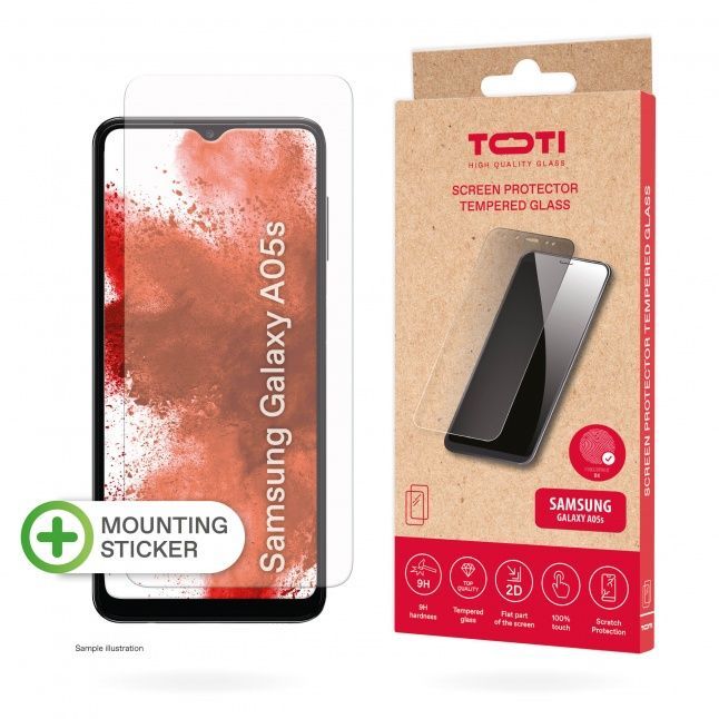 Protective glass Toti  TEMPERED glass 2D screen protector for Samsung Galaxy A05s, Transparent