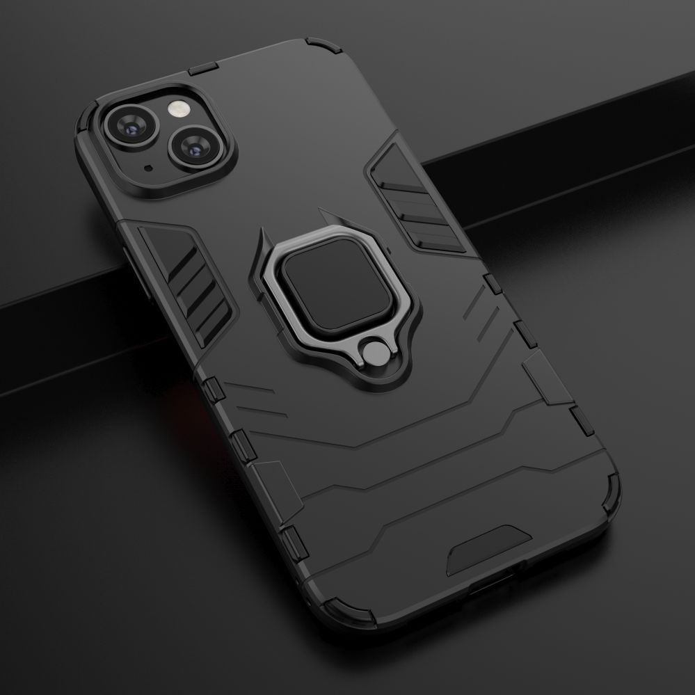 Чехол на заднюю панель Hurtel - Ring Armor case for iPhone 14 Plus armored cover magnetic holder ring black