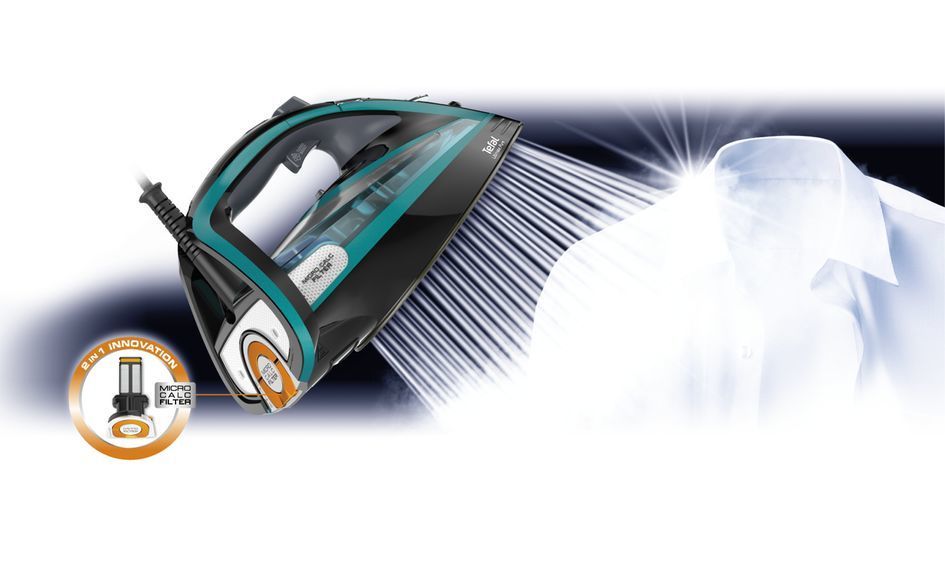 Tefal Iron | Ultimate Pure FV9844E0 | Steam Iron | 3200 W | Water tank capacity 350 ml | Continuous steam 60 g/min | Steam boost 250 g/min | Blue/Black