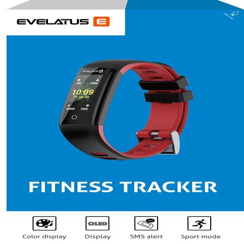 Fitness bracelet Evelatus  Fitness Tracker EFT02 Black Red