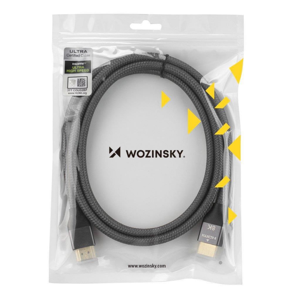 Кабель Wozinsky  Wozinsky cable HDMI 2.1 8K 60 Hz 48 Gbps / 4K 120 Hz / 2K 144 Hz 2 m silver (WHDMI-20)