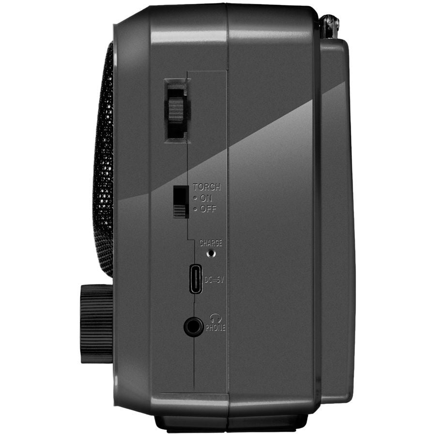 Record players Sven  Speaker SVEN SRP-150, gray (3W, Bluetooth, FM/AM/SW, USB, microSD, flashlight, battery)