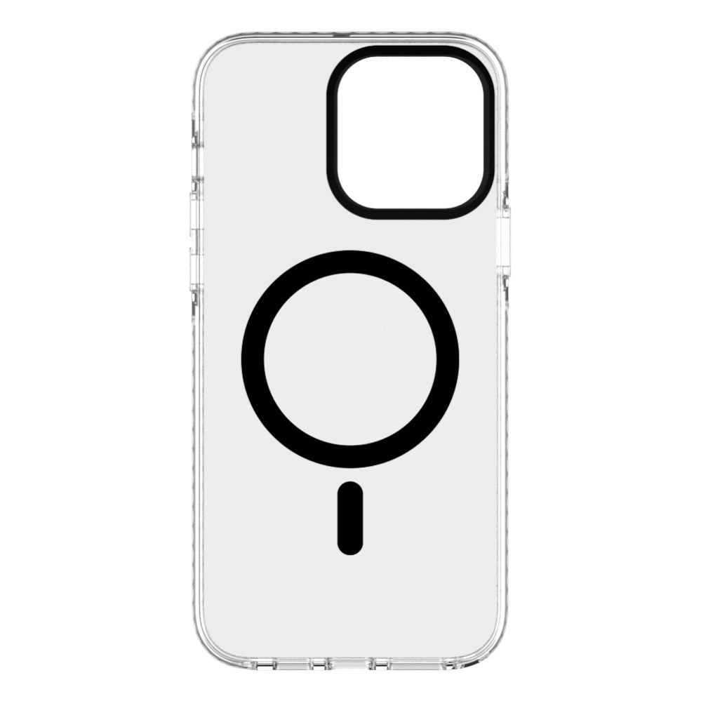 Back panel cover Evelatus Apple iPhone 15 Pro Max Clear Case PC+TPU With MagSafe Transparent Black