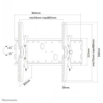 TV bracket NEOMOUNTS BY NEWSTAR  NEWSTAR FLAT SCREEN WALL MOUNT (TILTABLE) 37-85" SILVER