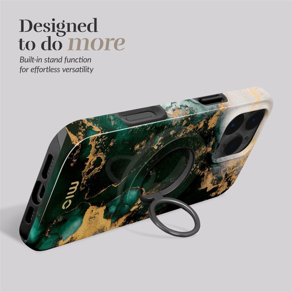 Back panel cover Mio  MIO Green Marble Magsafe Case Compatible Ring Holder