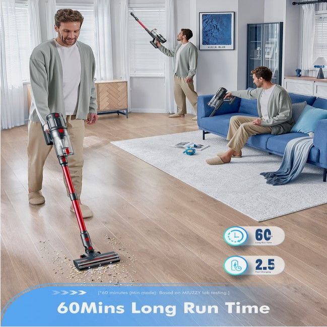 Пылесос Lubluelu  L7 Pro Self-Standing Cordless Stick Vacuum Cleaner 140AW 33KPA Hoover