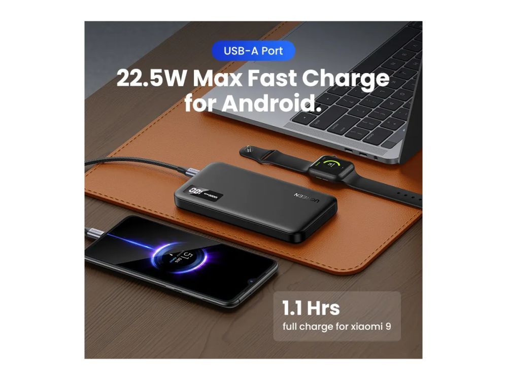 Беспроводное зарядное устройство Ugreen  UGREEN 10000mAh Two-way Fast Charging Powerbank Black Black
