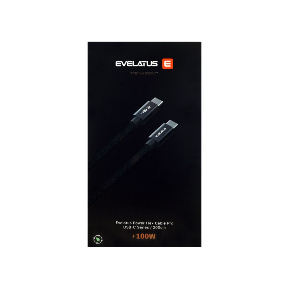 Кабель Evelatus  Flex Cable Pro USB 2.0 Type C to Type C 2M 100W 5A Black