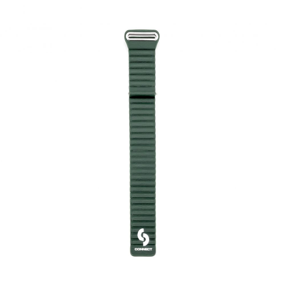 Rihm Connect  20mm Flat head Leather - Silicone Loop Magnetic Watch Strap (130mm M/L) Forest Green