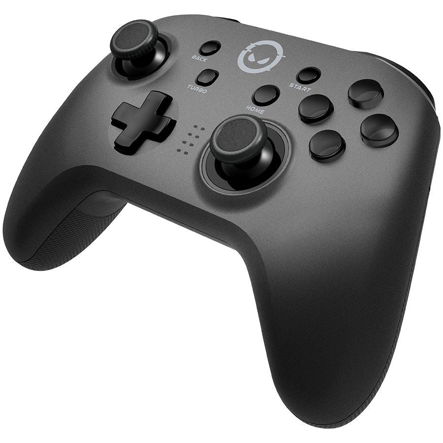 Gaming console LORGAR LORGAR TRIX-510, Gaming controller, Black, BT5.0 Controller with built-in 600mah battery, 1M Type-C charging cable, 6-axis motion sensor support for Nintendo Switch, Android, PC, IOS13, PS3, normal size dongle, black