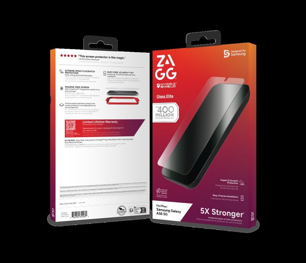 Back panel cover Zagg  ZAGG Protection Bundle for Samsung A56: Case and Screen Protector