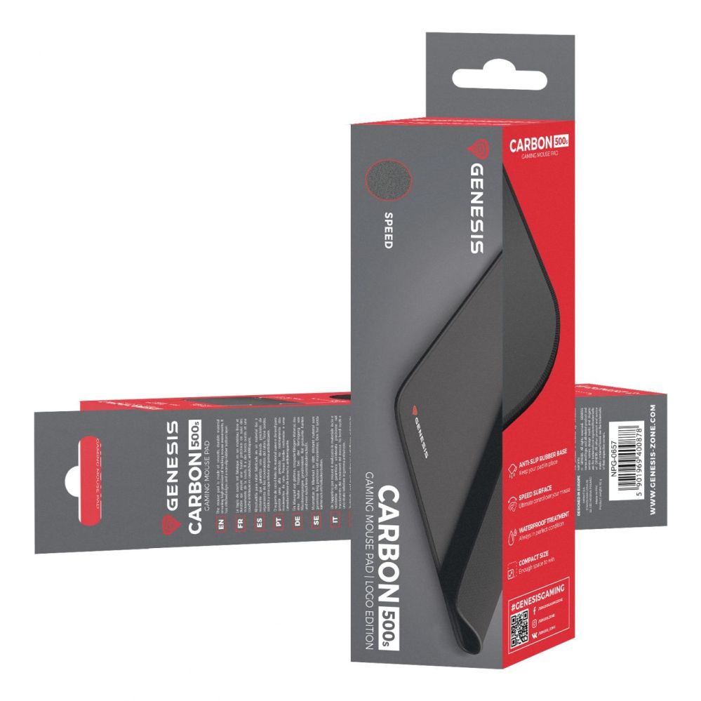 Компьютерная мышь Genesis  Carbon 500 Mouse pad, 210 x 250 mm, Black