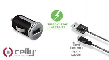 Converter CELLY  CELLY CAR CHARGER TURBO + USBMICRO CABLE
