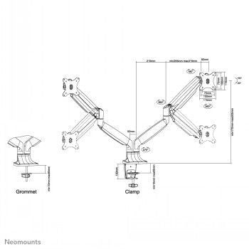 TV bracket NEOMOUNTS BY NEWSTAR  NEOMOUNTS FLAT SCREEN DESK MOUNT (10-32") DESK CLAMP/GROMMET