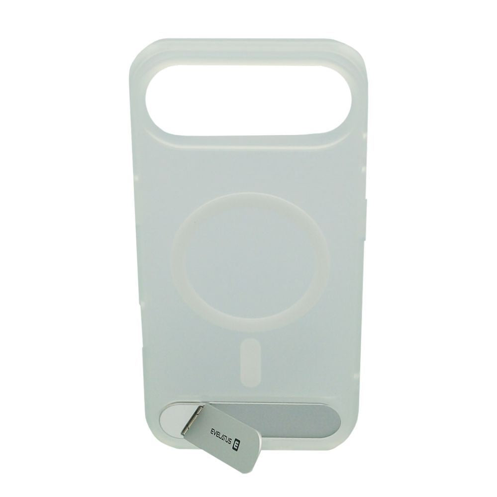 Back panel cover Evelatus Apple iPhone 17 Air Rubber Coated MagSafe With Stand Case Silver