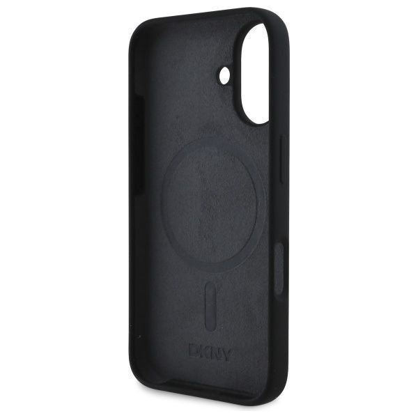 Muu telefoni lisavarustus DKNY  DKNY Silicone White Printed Logo MagSafe iPhone 16 Case - Black