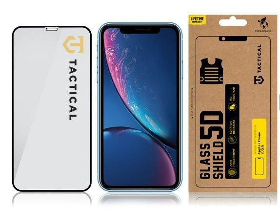 Protective glass Tactical Apple iPhone 11/XR Glass 2.5D Full Glue Black