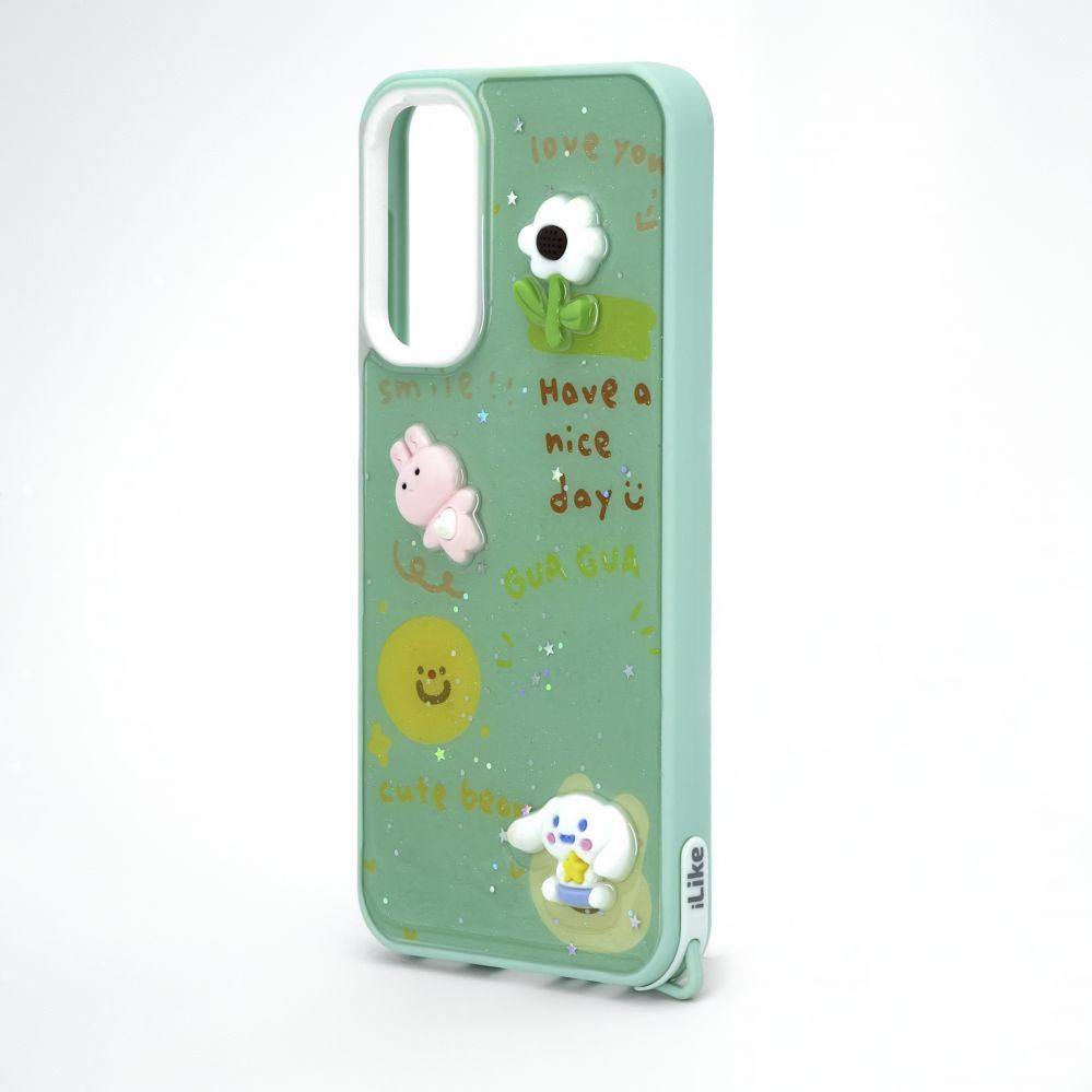 Tagakaaned iLike Samsung Galaxy A15 EPOXY CARTOON COVER Light Green